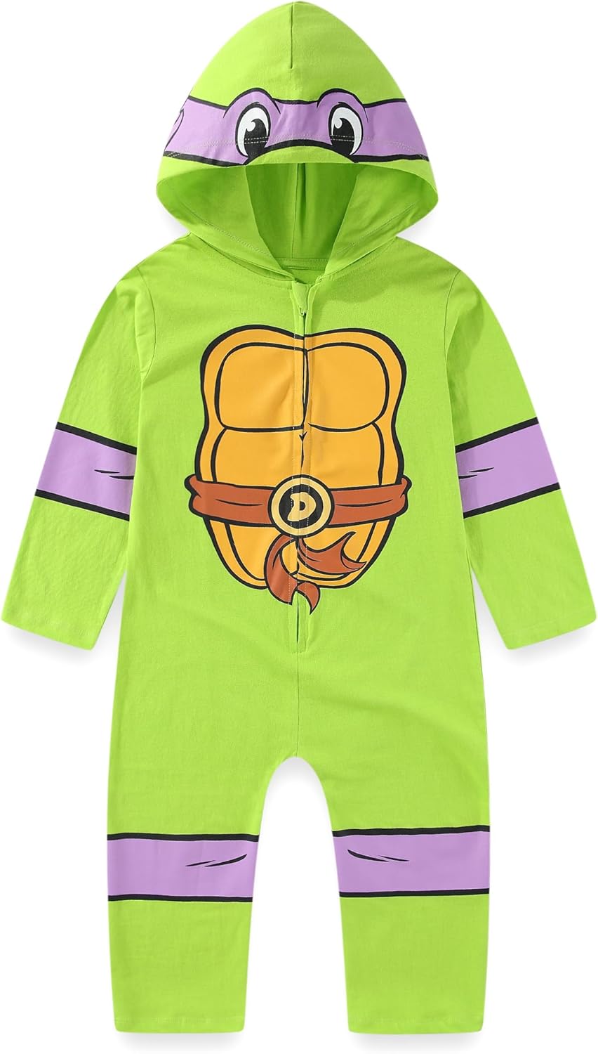 Nickelodeon Teenage Mutant Ninja Turtles Donatello Boys Cosplay Hooded Coverall for Toddler and Big Kids - Image 2