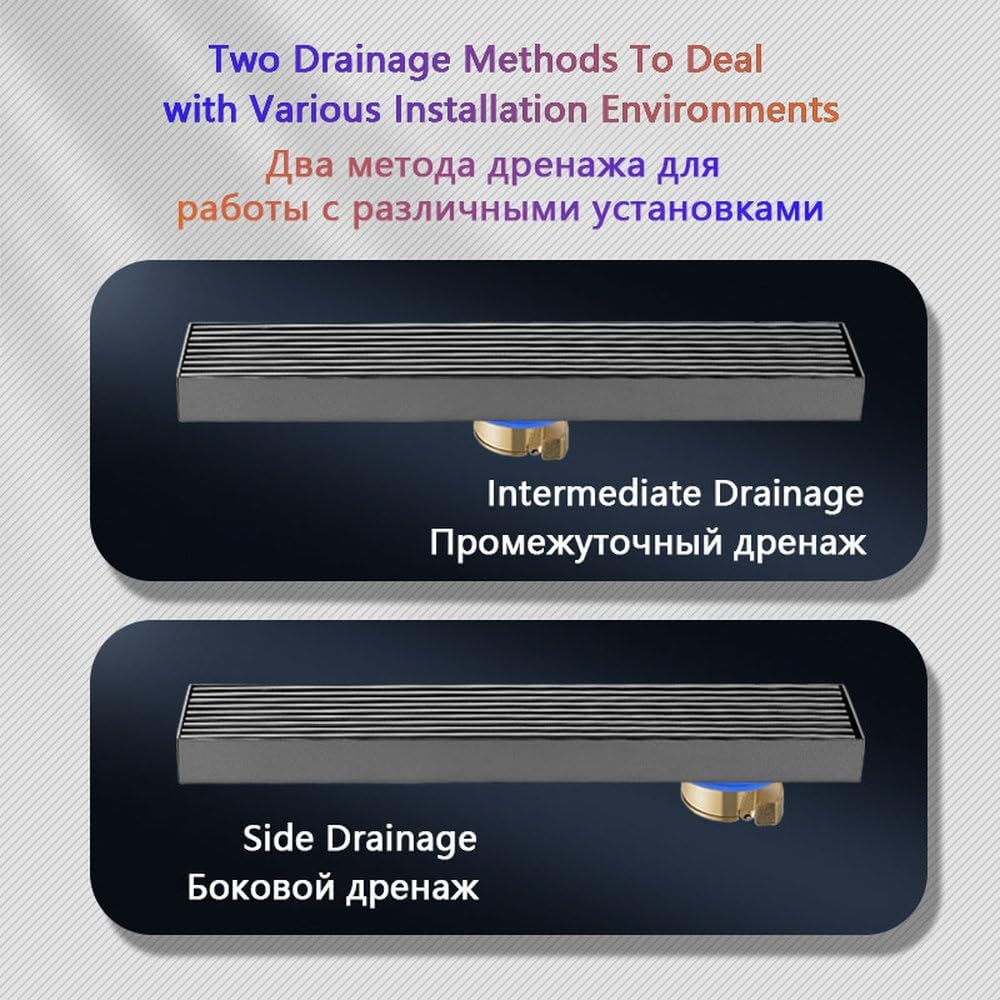 Bathroom Odorproof Floor Drain Stainless Steel Linear Shower Drainage Filter Drainage for Kitchen Accessories,100CM.