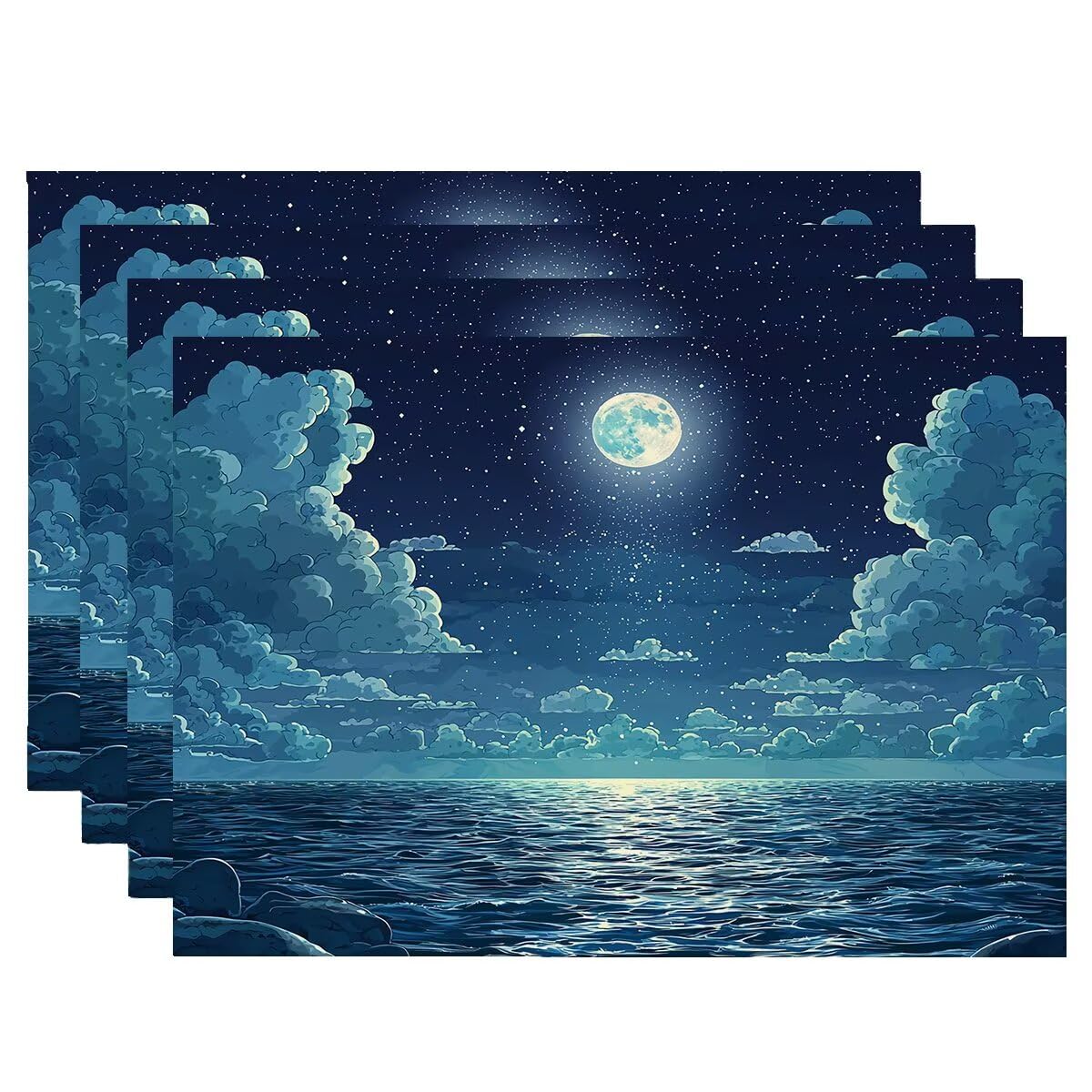 Set de table lavable antidérapant fini les taches repas facile lune 4