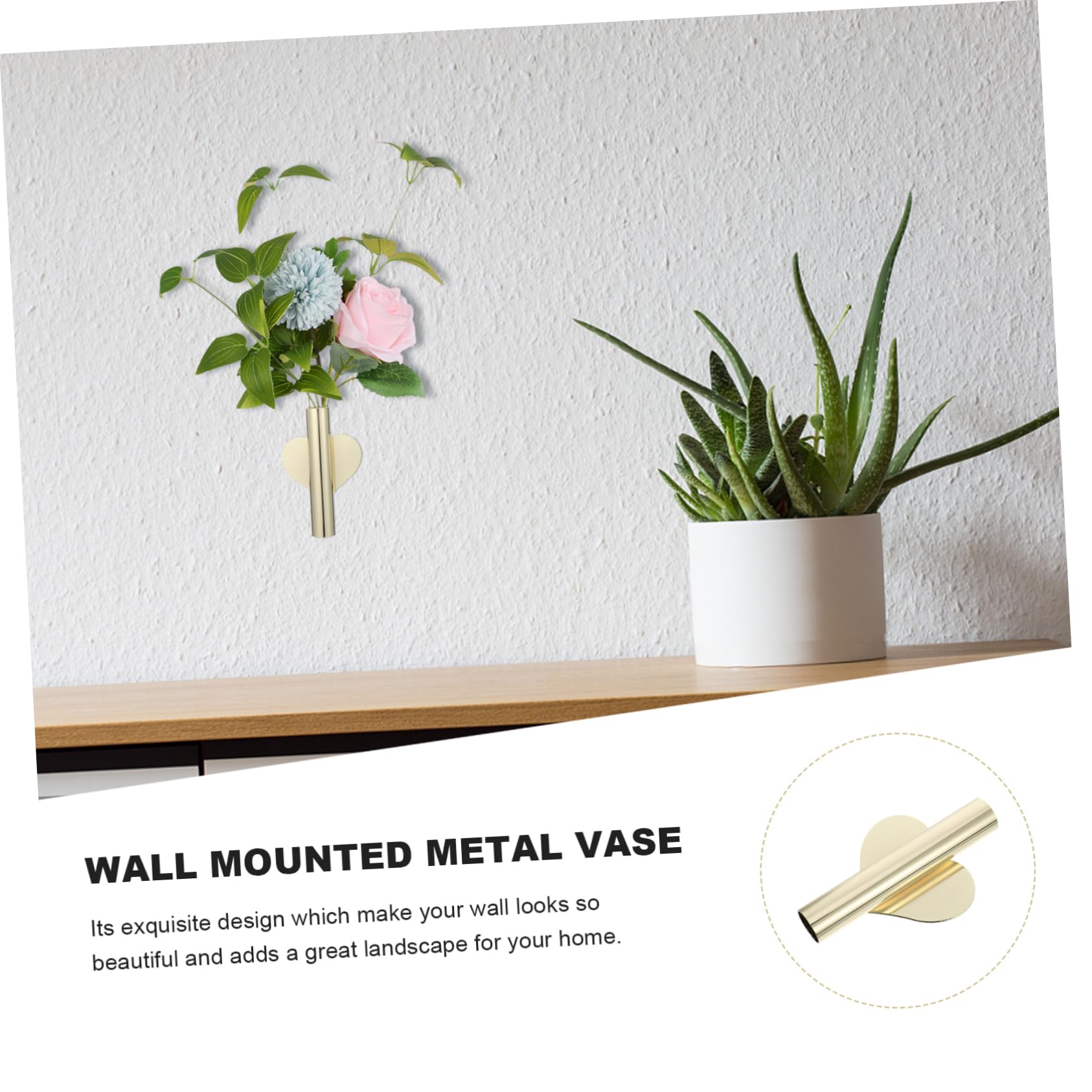 STOBAZA 6stücke Wandvase Aus Kreative Wandblumentöpfe Für Dekoration Blumenhalterung Für Kunstblumen Und Pflanzen Für Wohnzimmer Und Flur Goldene Herzform Ohne Klebeband