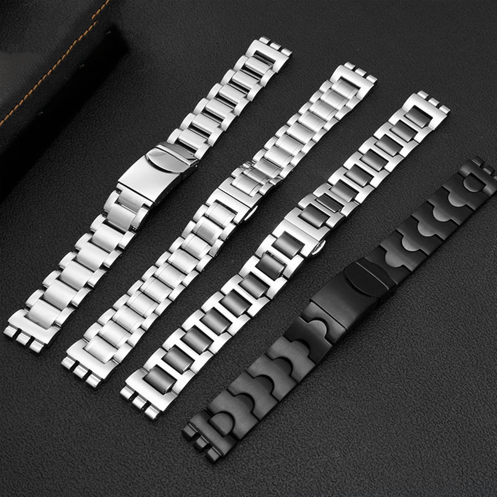 GUMMMY Dla Swatch masywny rdzeń metalowa bransoletka wklęsły wypukły łańcuszek do zegarka YCS Yas YGS żelazny męski i damski stalowy pasek do zegarka ceramiczny pasek, 21mm, Agat