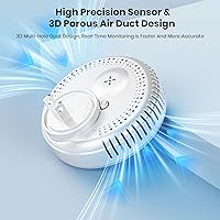 Vista 4 de Detectores de monóxido de carbono 5 en 1, detector de fugas de gas natural, detector de humo y monóxido de carbono enchufable en la pared, pantalla