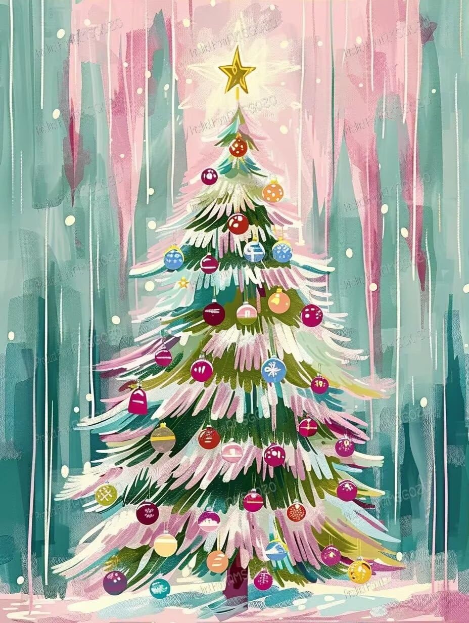 amazon-com-pink-christmas-tree-wooden-framed-canvas-poster-modern-abstract-wall-art-poster-and-printable-hangable-wall-decor-16x20-inches-wall-art-for-home-decor-wall-decor-office-decorgifts-posters