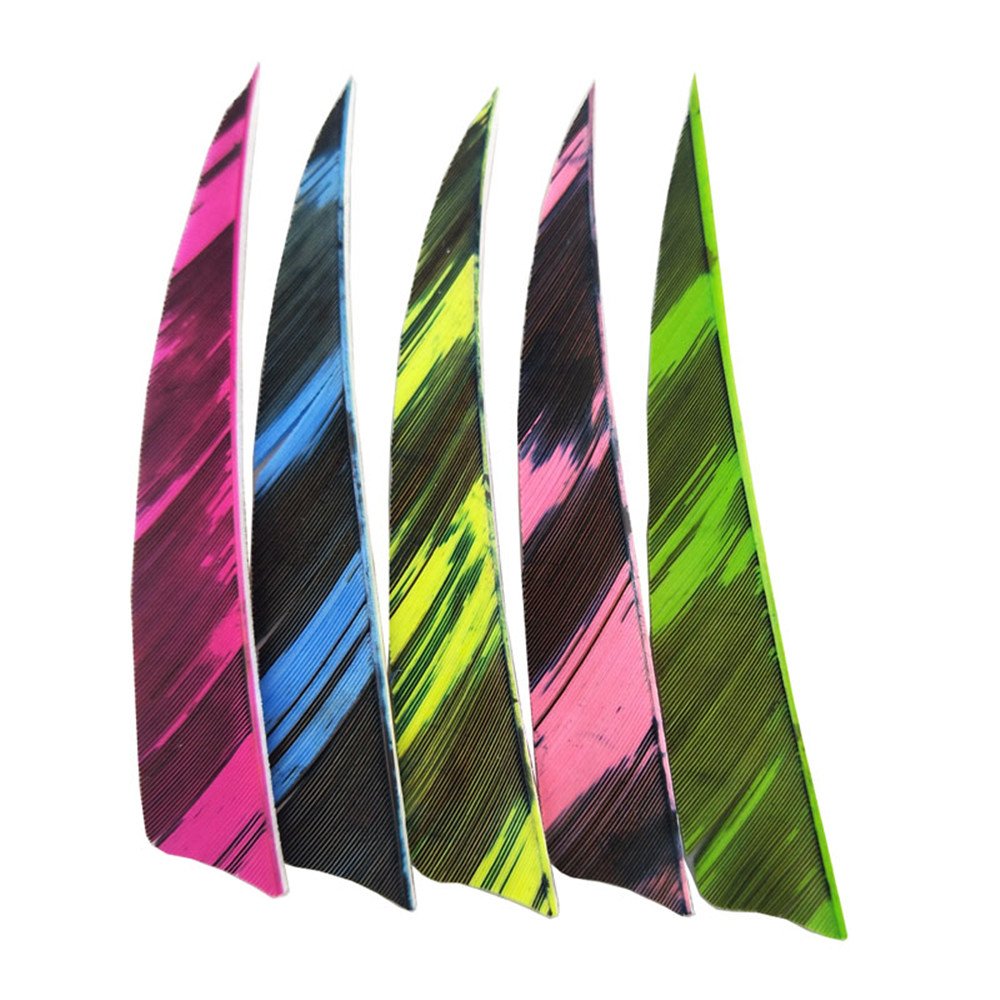MILAEM 50pcs Tiro con L'Arco Piume di Freccia 4 Pollici Naturali Piuma Fletches Fletching per DIY frecce da Caccia Ala Destra
