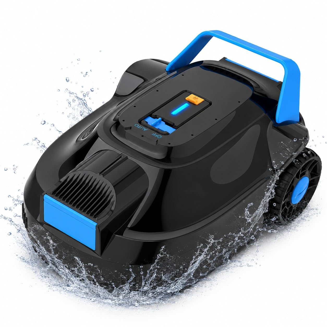 Robot pulitore per piscine senza fili, robot automatico per piscine fuori terra e interrate, autonomia di 100 minuti, aspirazione potente, pulitore per piscine autoparcheggiate per pavimenti piani