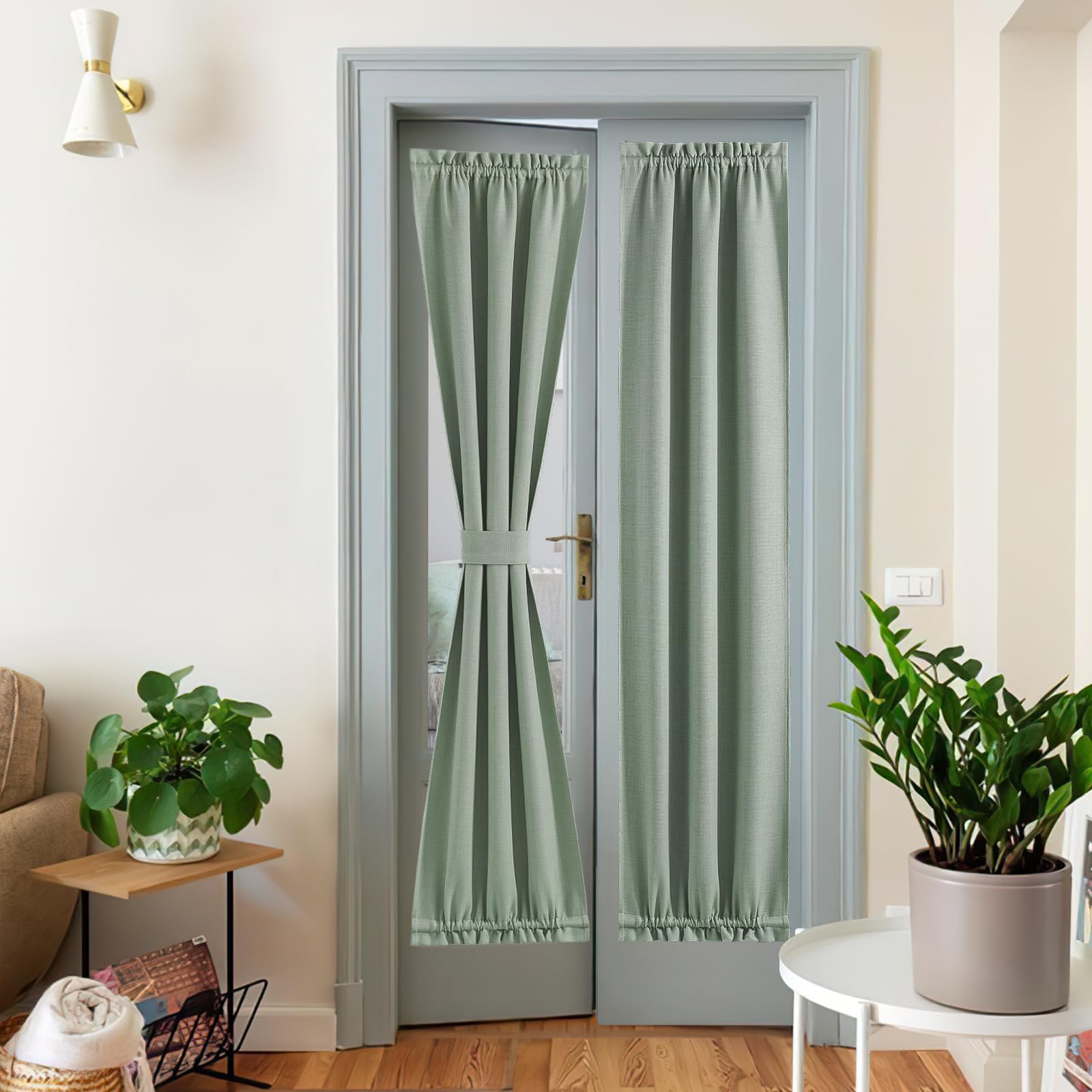 Rideau de porte thermique passe-tringle vert sega 64x183 cm