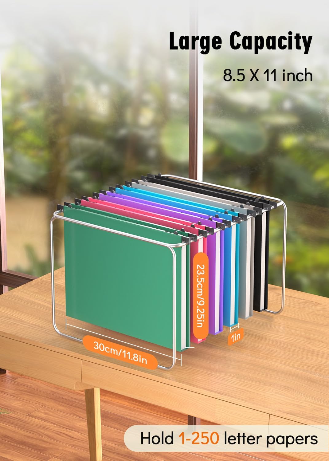 Extra Capacity Plastic Hanging File Folder, 12 Pack Reinforced Hang Folders Letter Size, Heavy Duty 1 Inch Expansion Filing Cabinet Folders, for Bulk Files, Medical Charts, Assorted Colors