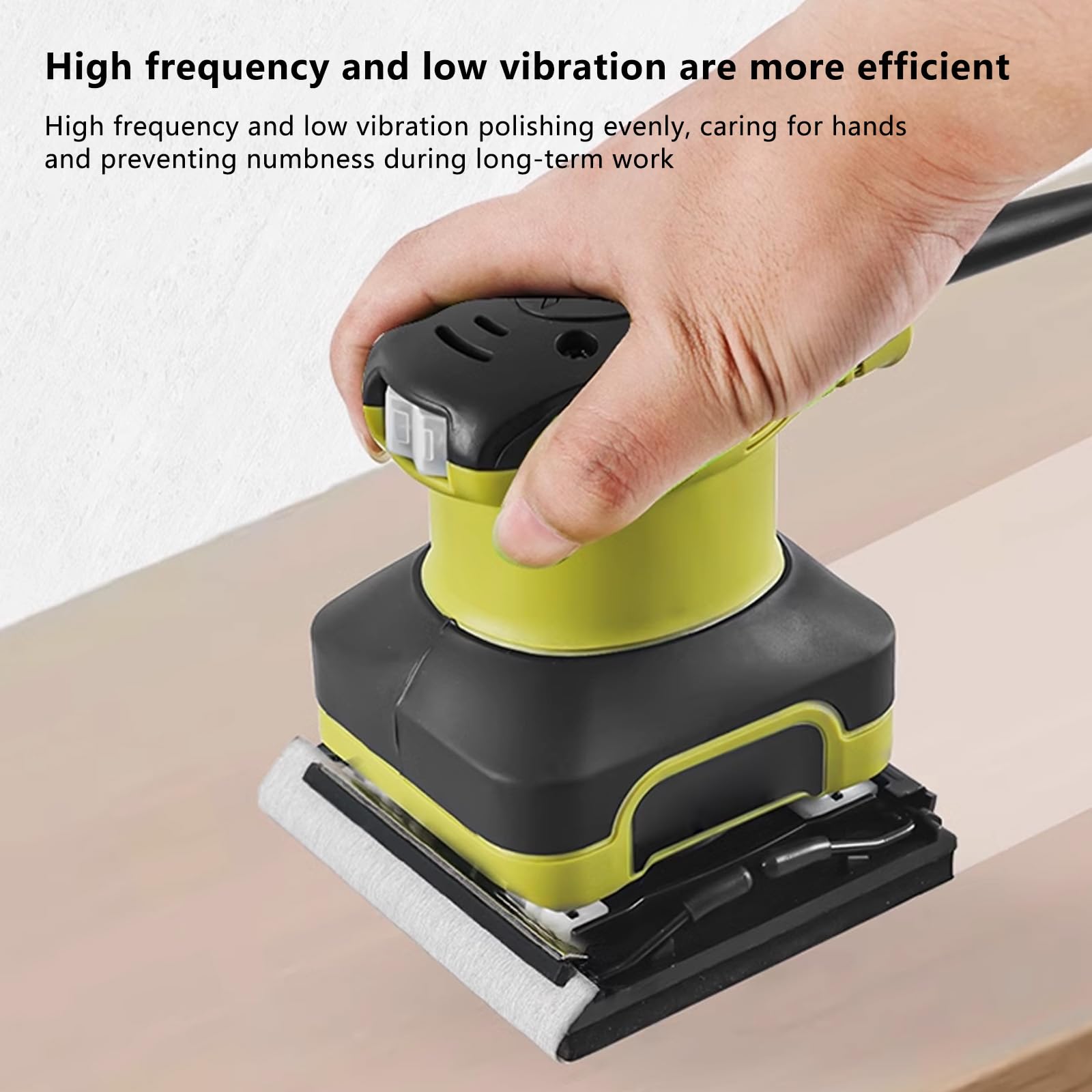 Lijadora de Pared Eléctrica de 390w,Lijadora de Pared de Yeso con 20 Hojas de Papel de Arena,Lijadora de construcción en seco,fácil de Usar,Adecuada para carpintería y Muebles Decorativos