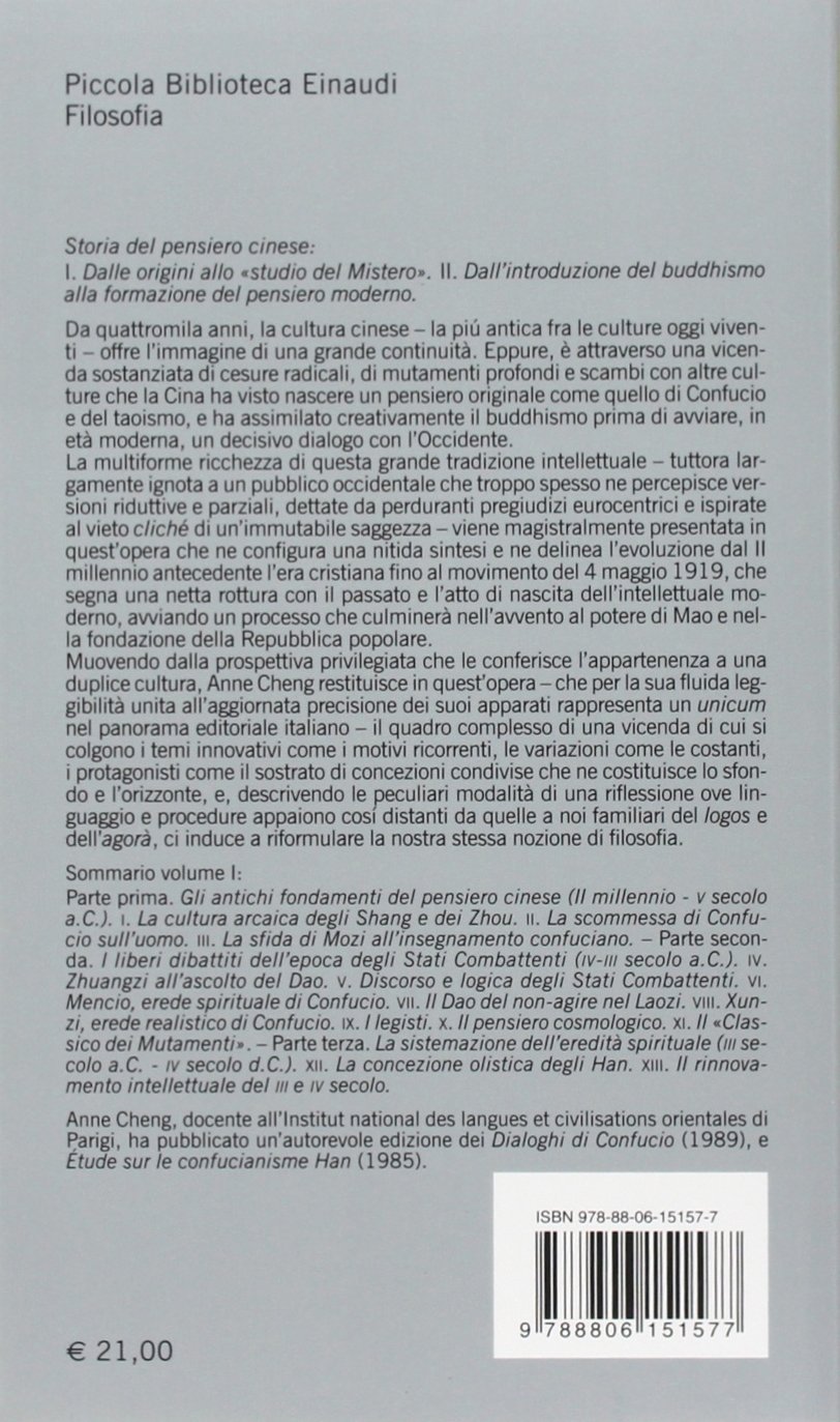 Storia del pensiero cinese. Dalle origini allo «Studio del mistero» (Vol. 1)