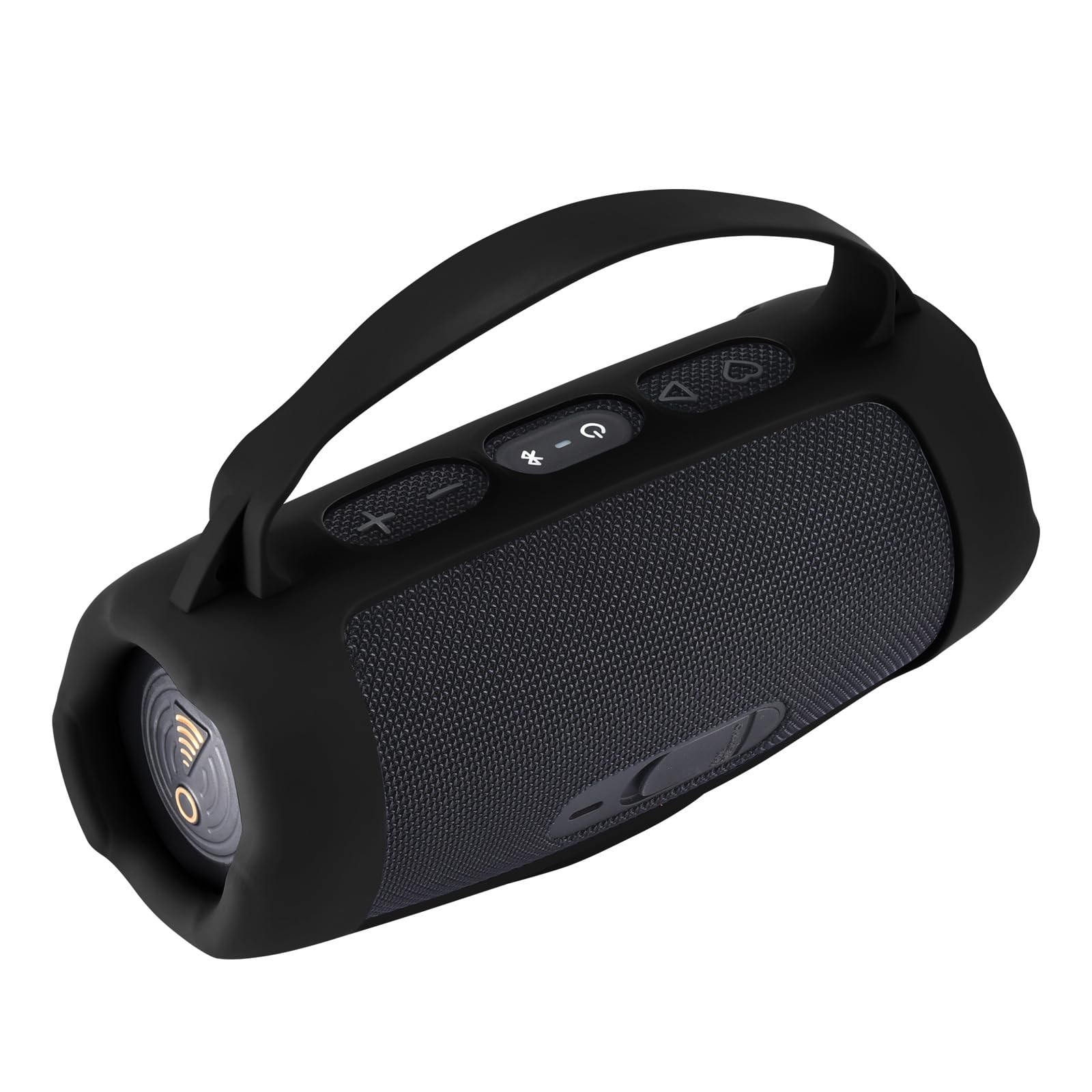 Étui Housse pour JBL Charge 5, Coque en Silicone Compatible avec JBL Charge 5 (Wi-FI) Enceinte, Housse de Protection avec Poignée et Bandoulière (Noir)