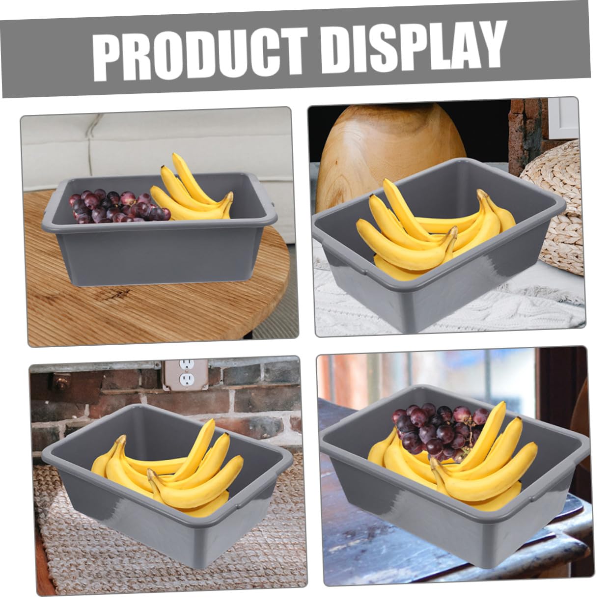 Gadpiparty Vasche Rettangolari per Classificazione Alimenti Set in Pp 2 Pezzi con Maniglia e Ammollo Piatti per per Ristoranti e Pizzerie