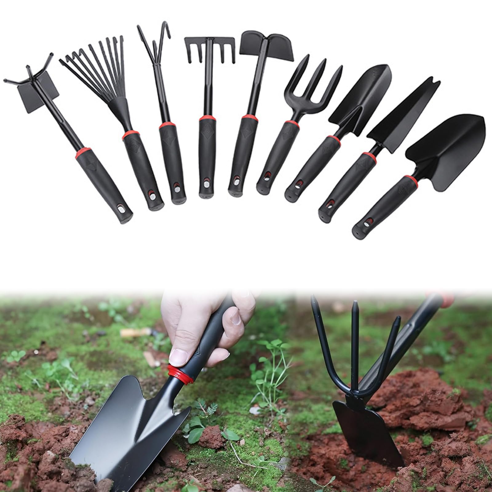 Juego De Herramientas De Jardín,9 PCS Herramientas De Jardinería,Conjunto De Herramientas De Jardín,Herramienta De Jardinería para Jardinería,Plantación,Flores
