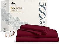 Vista 13 de Mayfair Linen - Juego de sábanas 100% algodón, tamaño Queen, 500 hilos, 4 piezas (azul claro), suave, refrescante, sábana de algodón satinado