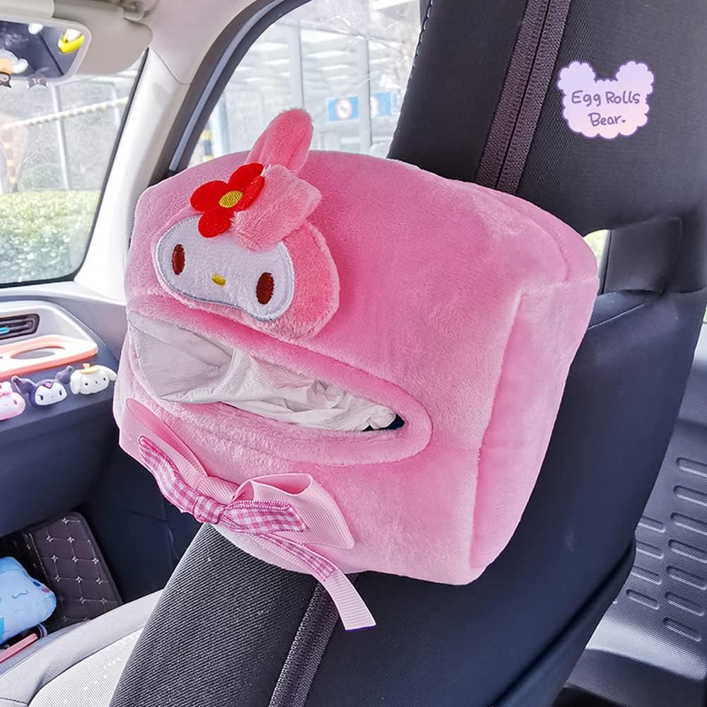限定販売 クロミ マイメロディ シナモロール カー ティッシュケース ティッシュボックス ティッシュカバー ティッシュホルダー ぬいぐるみ レディース ふわふわ かわいい おしゃれ 多機能 車載用 可能 横置き シートバックポケット ヘッドレスト アームレスト ダッシュ