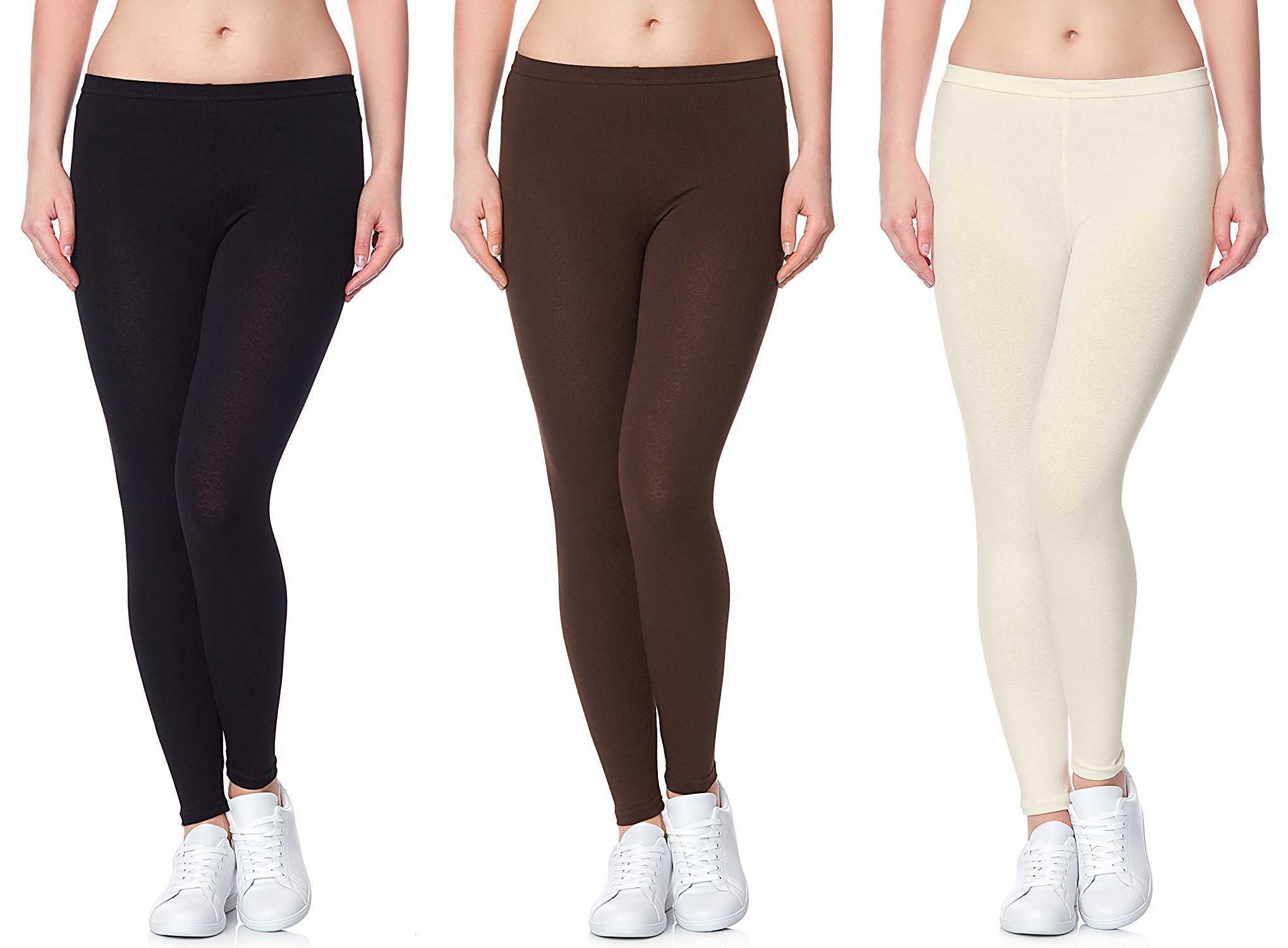 omikka Women's Bio-Wash Ankle Length Legging (Pack of 3)-picture-53