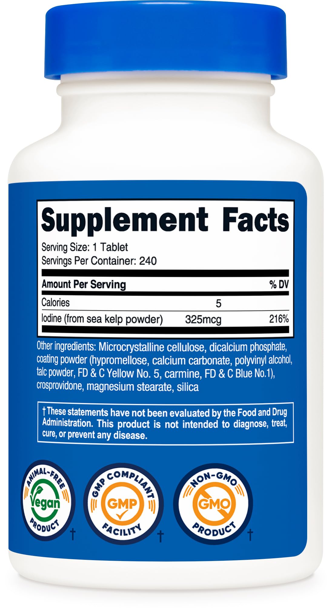 Nutricost Iodine (Natural Iodine from Sea Kelp) 325mcg, 240 Tablets — Amazon image 5