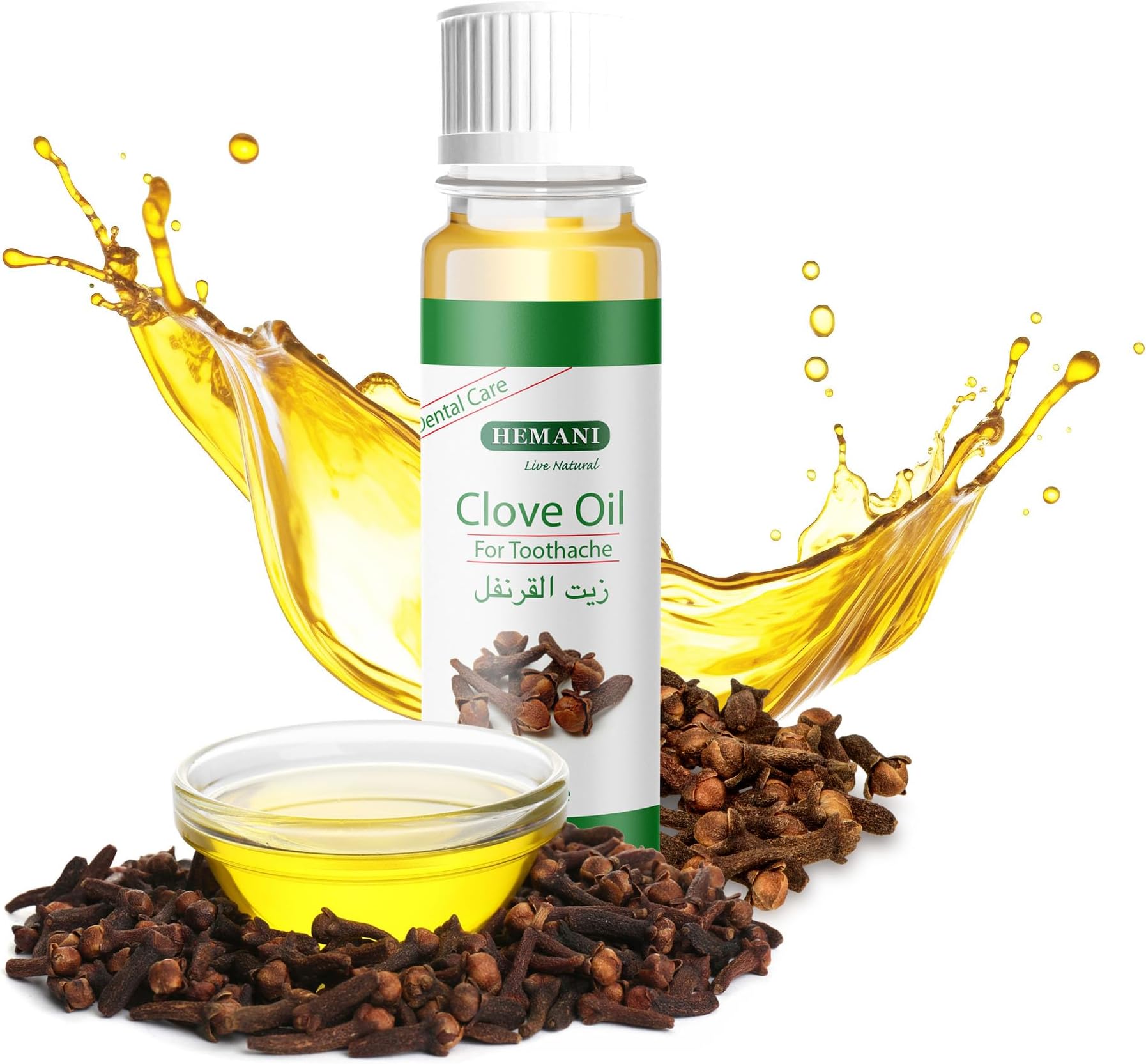 Hemani Clove oil for teeth and gums 10ml - Natural Dental Care & Toothache Relief, Soothes Tooth Pain, Gum Inflammation & Bad Breath, Pure & Undiluted, Therapeutic Grade