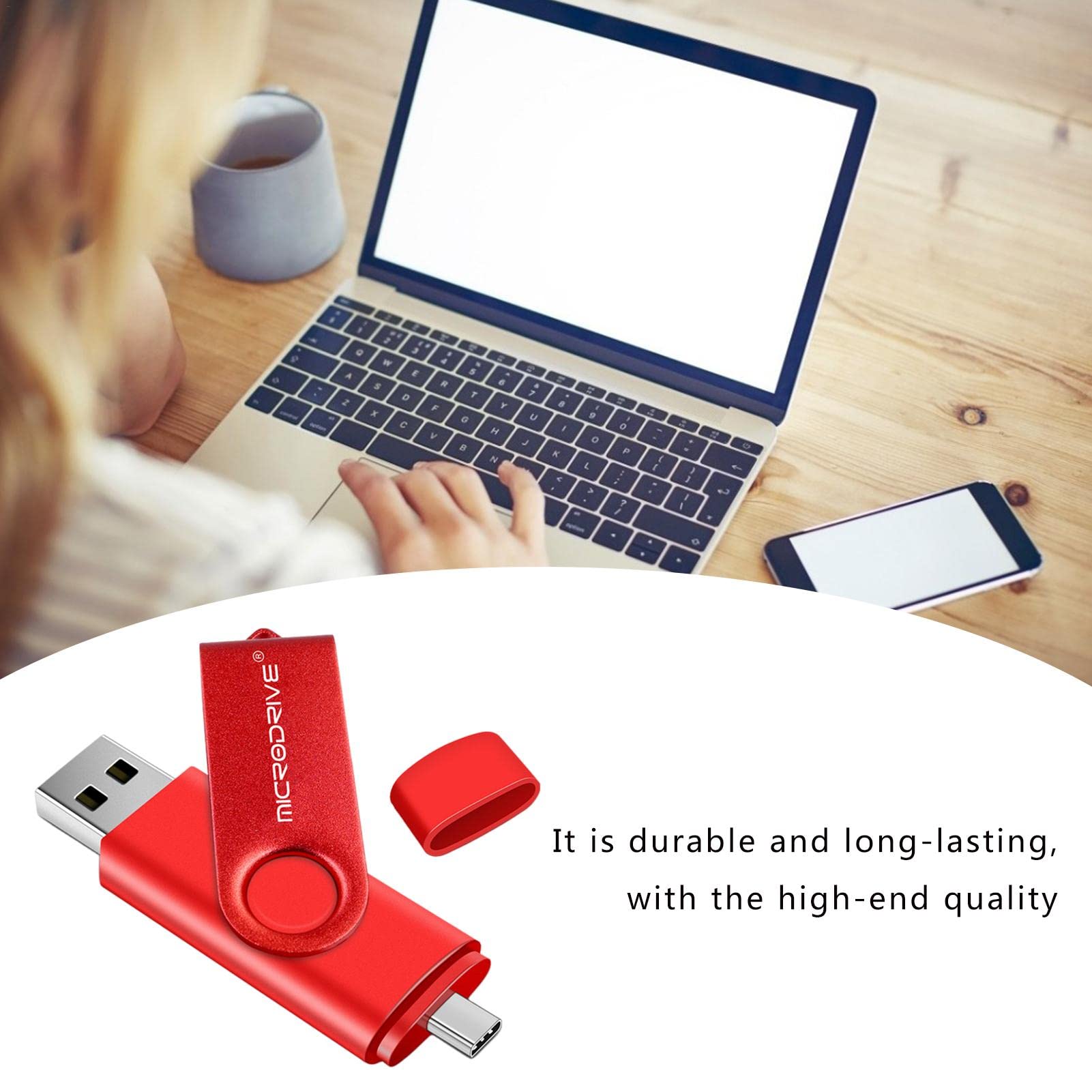 Amazon.co.jp: 32G Type-Cフラッシュドライブ、Type-CペンドライブU