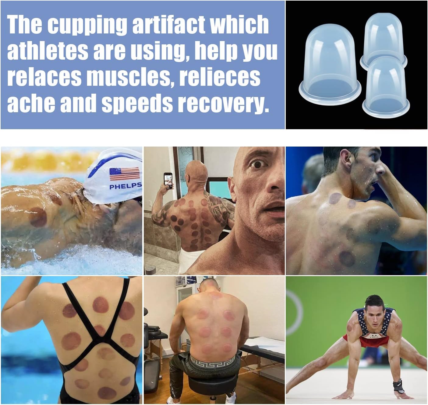 Silicone Cupping Therapy Set - Facial Cupping Set - Face and Body Cupping Massager - Vacuum Suction Cups - Anti-Cellulite Cup - Amazing Cellulite Remover Home Use 7PACK - Image 4