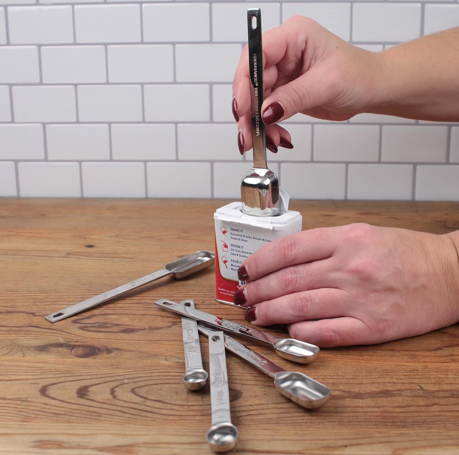 RSVP International Endurance Stainless Steel Spice Measuring Spoons, Set of 6 | 1/8 tsp to 1 Tbsp Measurements | Nest for Easy Storage | Dishwasher Safe | Dry or Liquid | Baking or Cooking : Tools & Home Improvement