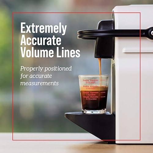 Miniatura 2 de IMPRESA Paquete de 2 vasos de chupito de espresso, vidrio rojo de 2 onzas, aptos para lavavajillas y vidrio grueso resistente al calor, taza