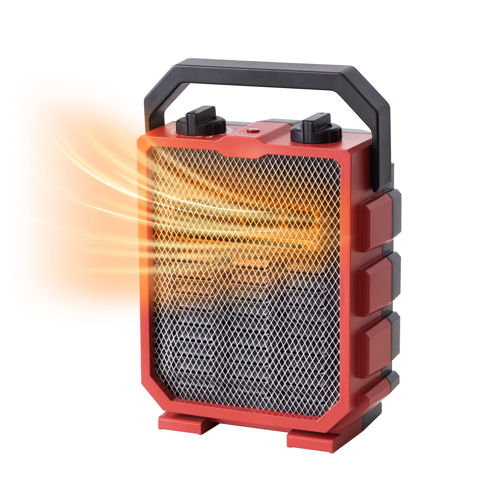 Milkhouse Electric Space Heater 1500W Portable Heater with Manual Control Fan-Only Mode Overheating & Tip Over Protection for Indoor Use WEWARM Red