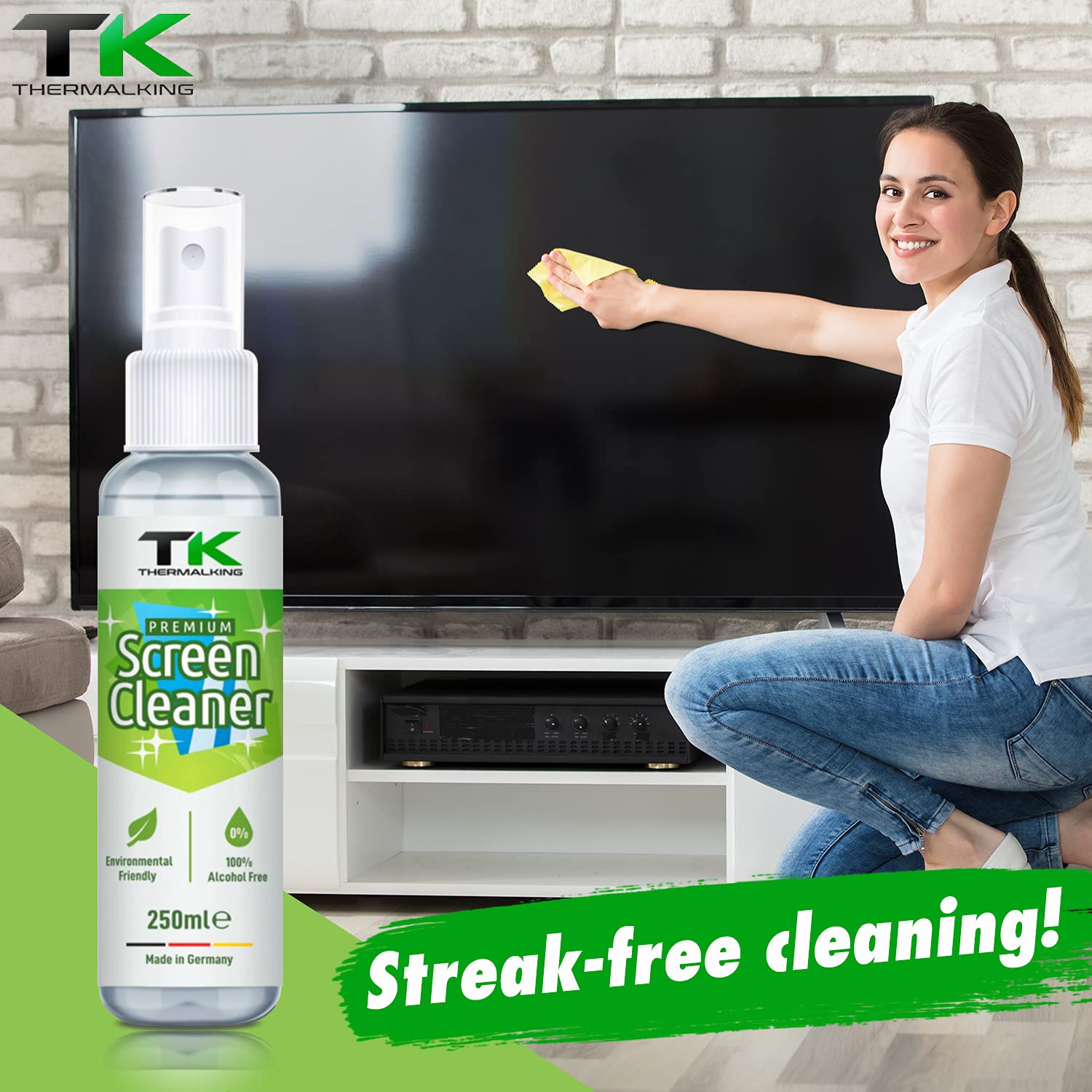 Bildschirmreiniger für Laptop - Display Reiniger für tft/tv/Monitor - Screen Cleaner Spray für LCD - Fernseher Reinigung (16x250 ml)