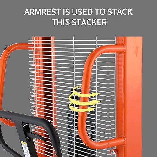 Vista 7 de Tory Carrier Material Lift, apilador manual de palés de capacidad de 2200 libras, altura de elevación de 63 pulgadas, camión hidráulico