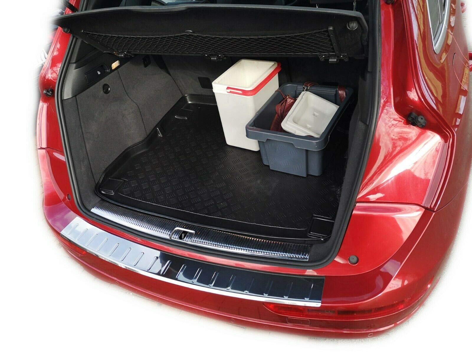 Paraurti posteriore valido per Audi Q5 II | FY | Dal 2017+ acciaio inox cromato protezione per bordo del bagagliaio di carico