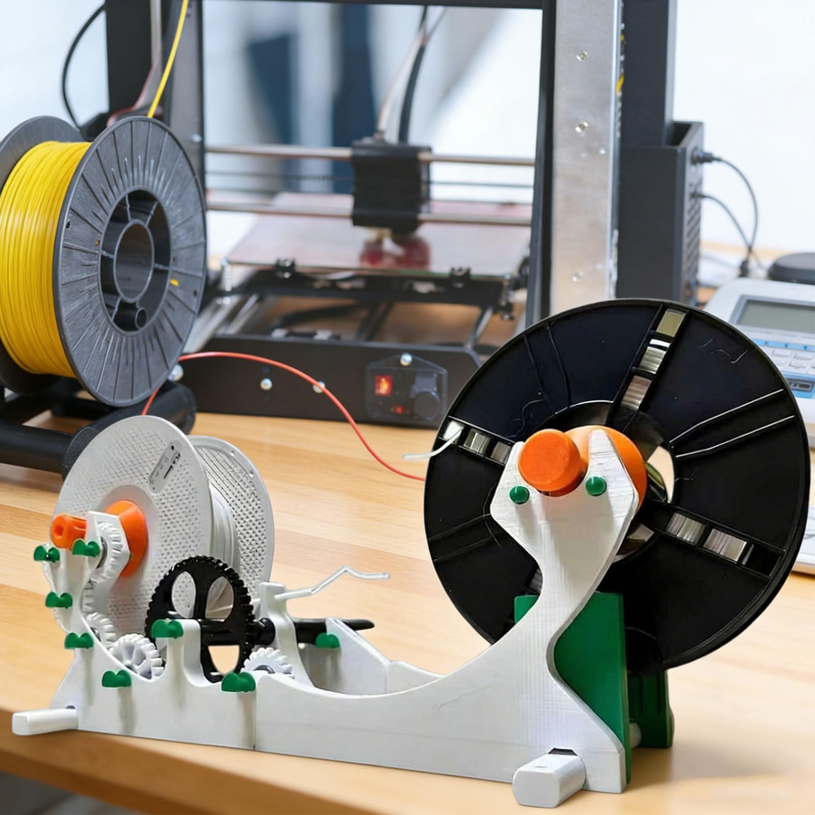 ERSINIAN 3D Industrial Filament Respooler, Electric Spool Rewinder, Automatic Start and Stop, 1kg Spool Capacity, Wrap Neatly and Reduces Tangling, For 3D Printing Enthusiasts, Welders