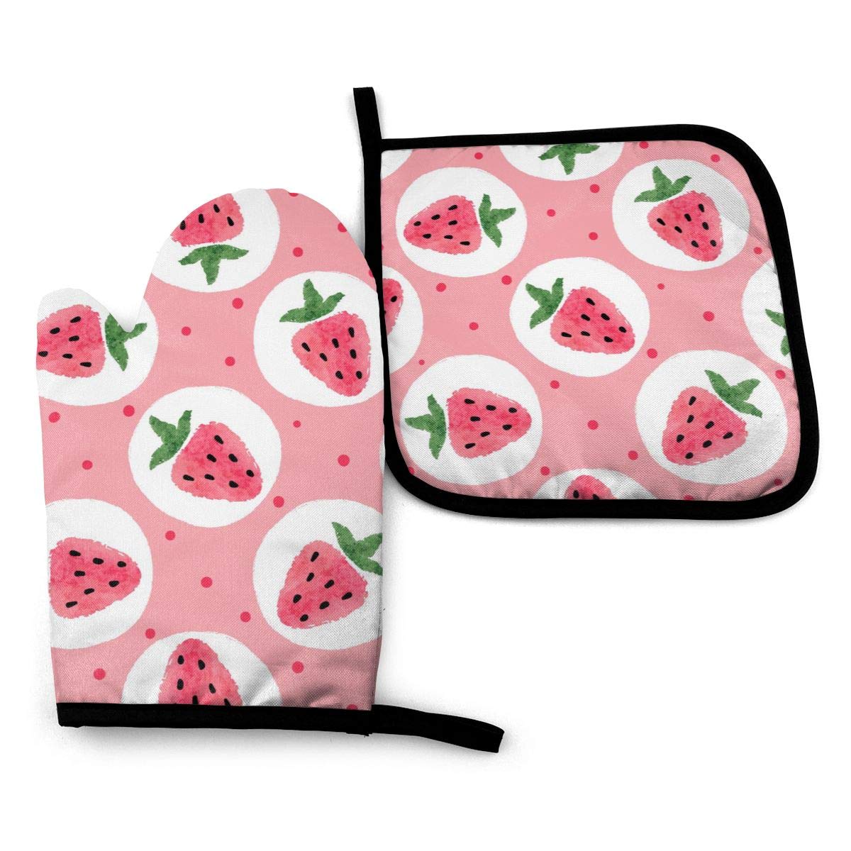 Gants de cuisine rose fraise modernes pour réussir vos soirées barbecue en terrasse