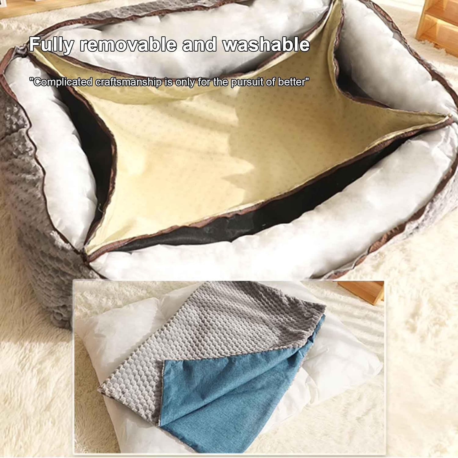 Soothing Dog Sofa Mat, Dog Bed for Pets Sofa Bed, Super Soft Comfortable Flannel Dog Bed, Washable Dog Bed with No Slip Bottom