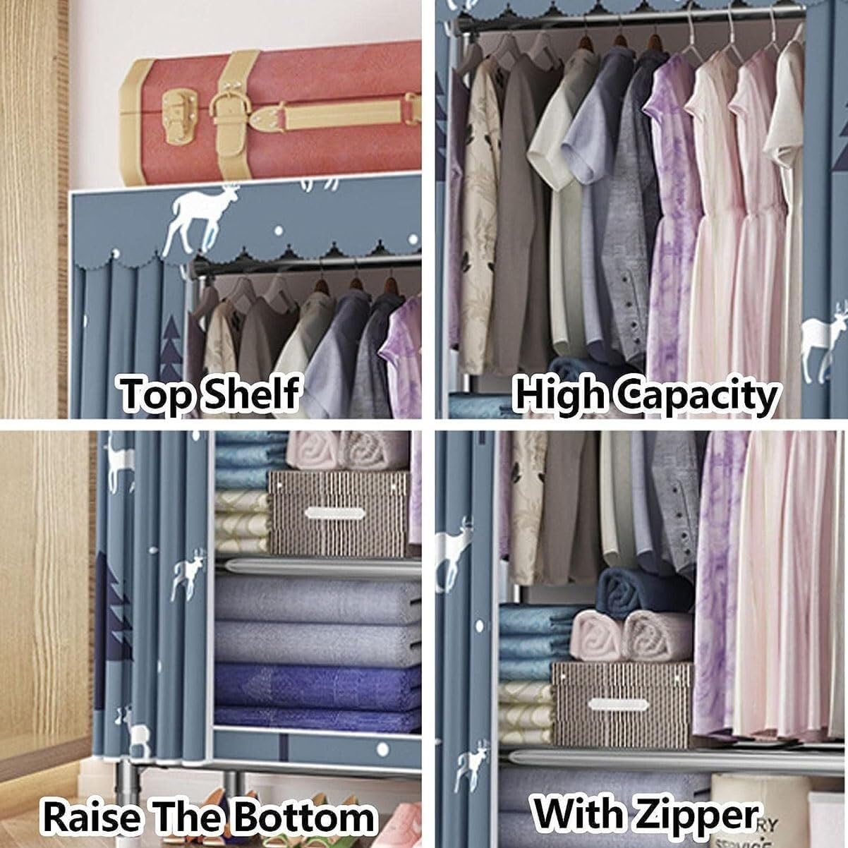 Amazon｜ワードローブ クローゼット ワードローブ ハンガーラック