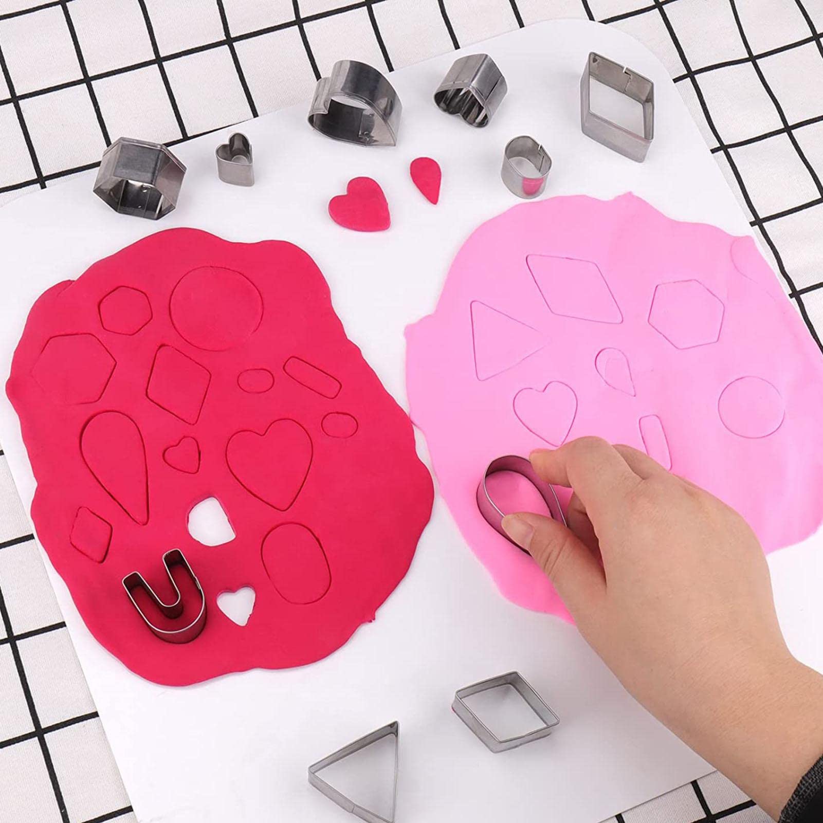 Fimos-Cutter | polymeerklei uitstekers voor oorbellen | 126-delig roestvrij staal polymeer doe-het-zelf knutselgereedschap voor keramische snijvormen, meer vorm-kleigereedschap voor