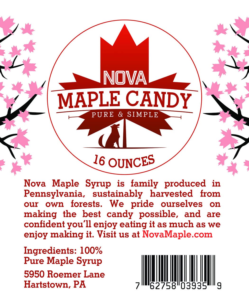 Nova Maple Candy - Pure Maple Syrup Sugar Leaf Candy (16 Ounces (1 Pound))