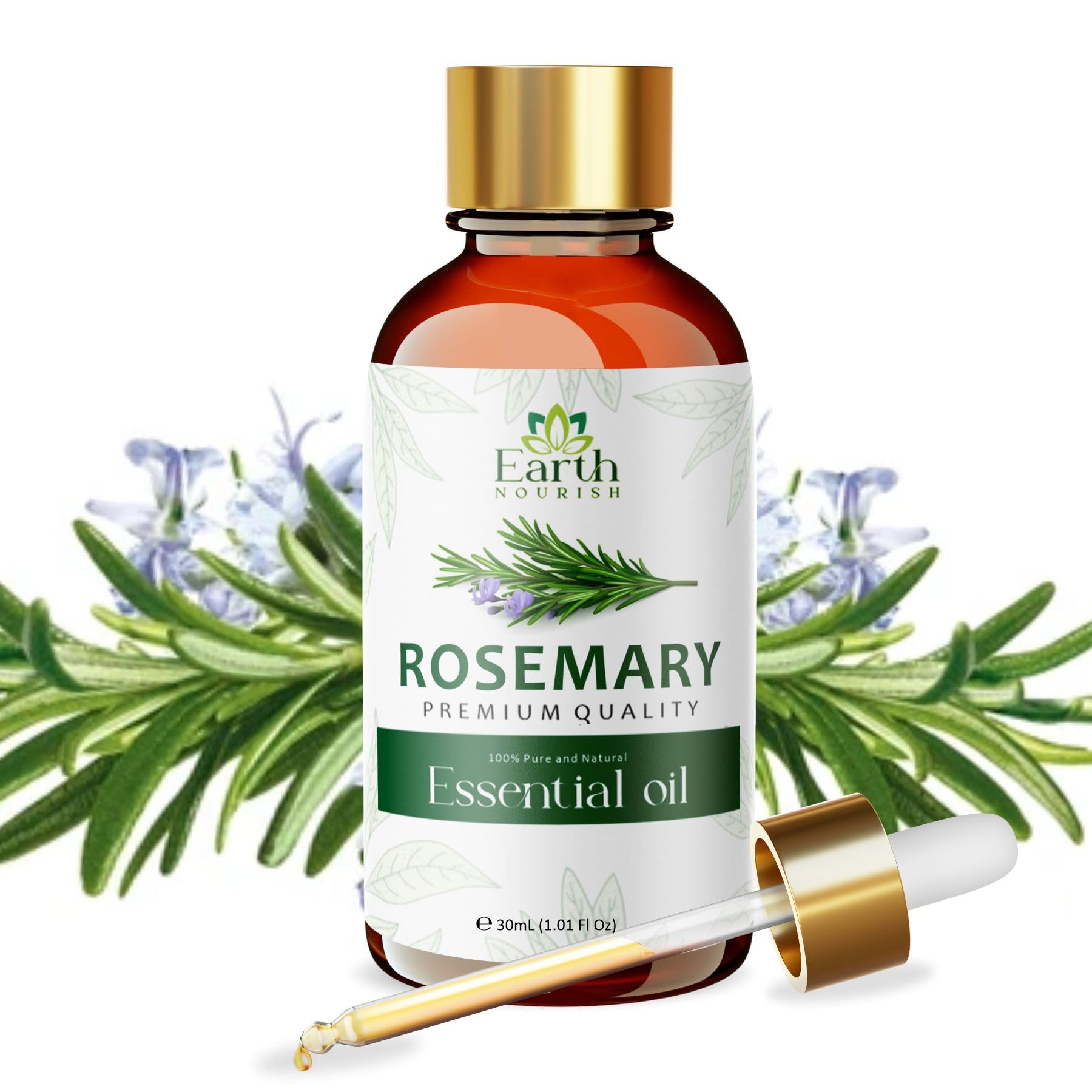 Rosemary Essential Oil - 30ml/1.01 Fl Oz - Pure and Natural for Skincare, Aroma and Diffusers - Premium Grade with Glass Dropper