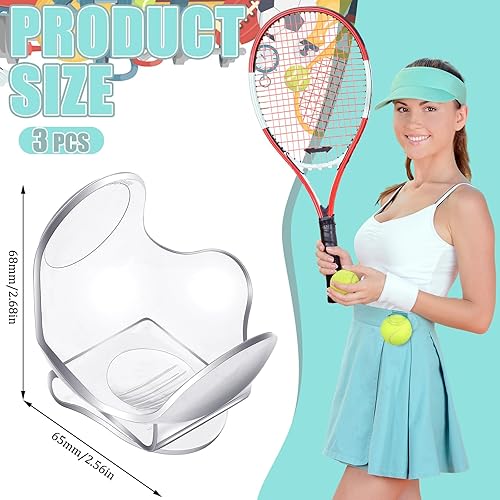 Miniatura 2 de Soulchen 3 piezas de tenis para pelota de tenis, soporte de clip de cintura, bolsillo de bola, soporte de clip de cintura ABS, equipo deportivo para