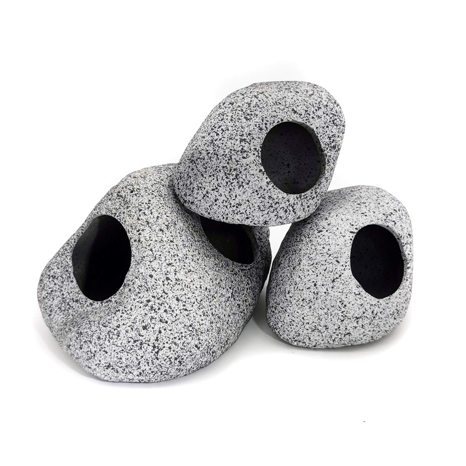 JIH Dekoracje akwariowe Skała, ceramiczne schronienia - siedlisko krewetek, rura hodowlana, ukryta jaskinia, do układania w stos, jaskinia do ukrycia, ryba betta (J101+J001x2)