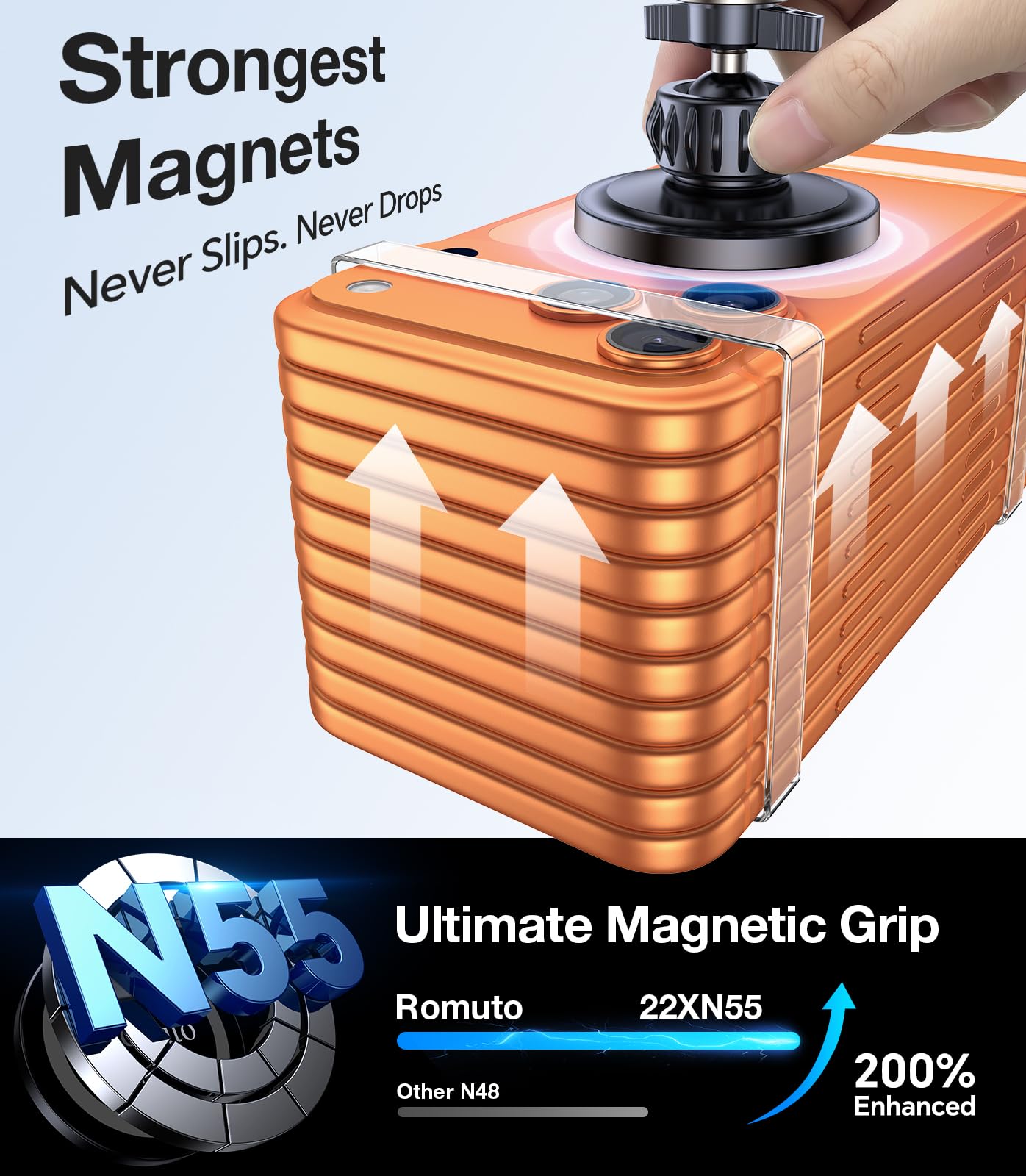 【 Paquete de 2】 Soporte magnético para teléfono para salpicadero de coche [imán fuerte] [4 placas de metal] Soporte magnético para iPhone para coche, rotación de 360°, soporte universal para