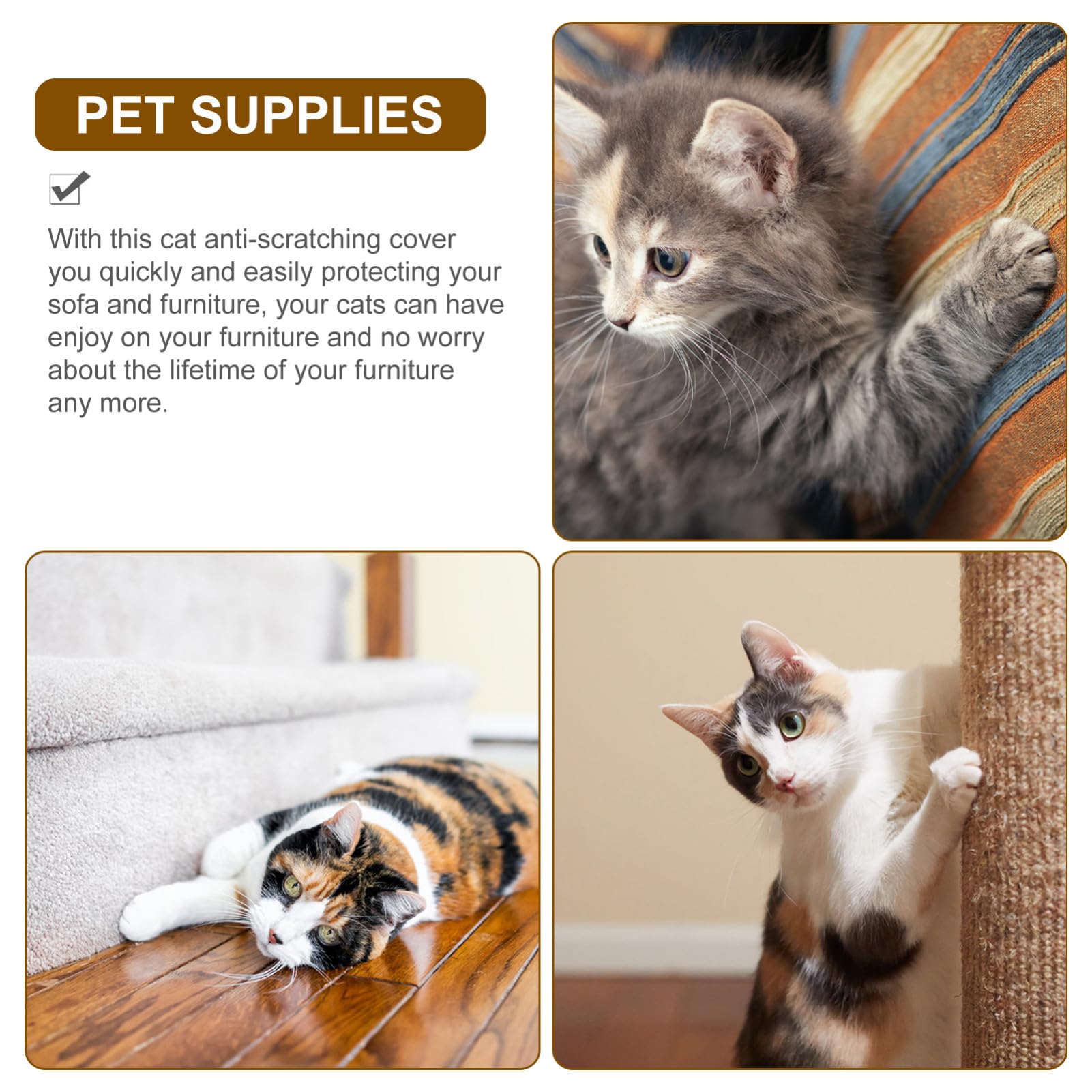 TOYANDONA Protector contra Arañazos Funda Resistente para Sofá Garra de Sisal Antiarañazos y Entretenido para Reposabrazos para Gatos en Oficina o Habitación