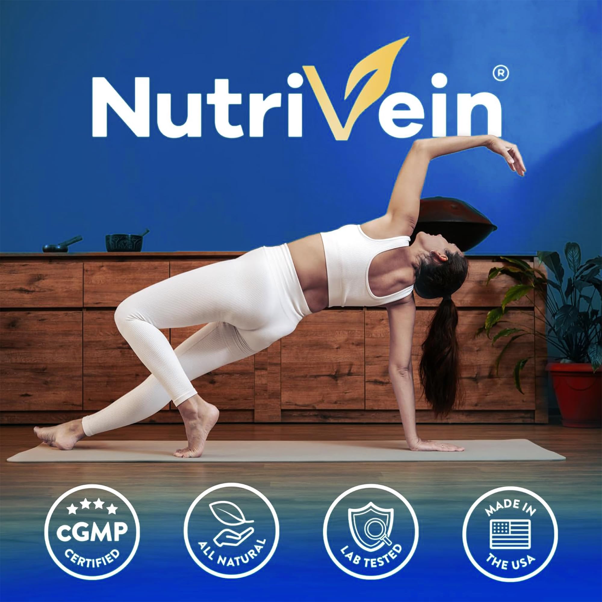 Nutrivein Premium NAD + Resveratrol Supplement 600 mg - 30 Servings (60 Capsules): Powerful Synergistic NAD Resveratrol Supplement - Aging, Cognition, Metabolism, & Overall Well-Being