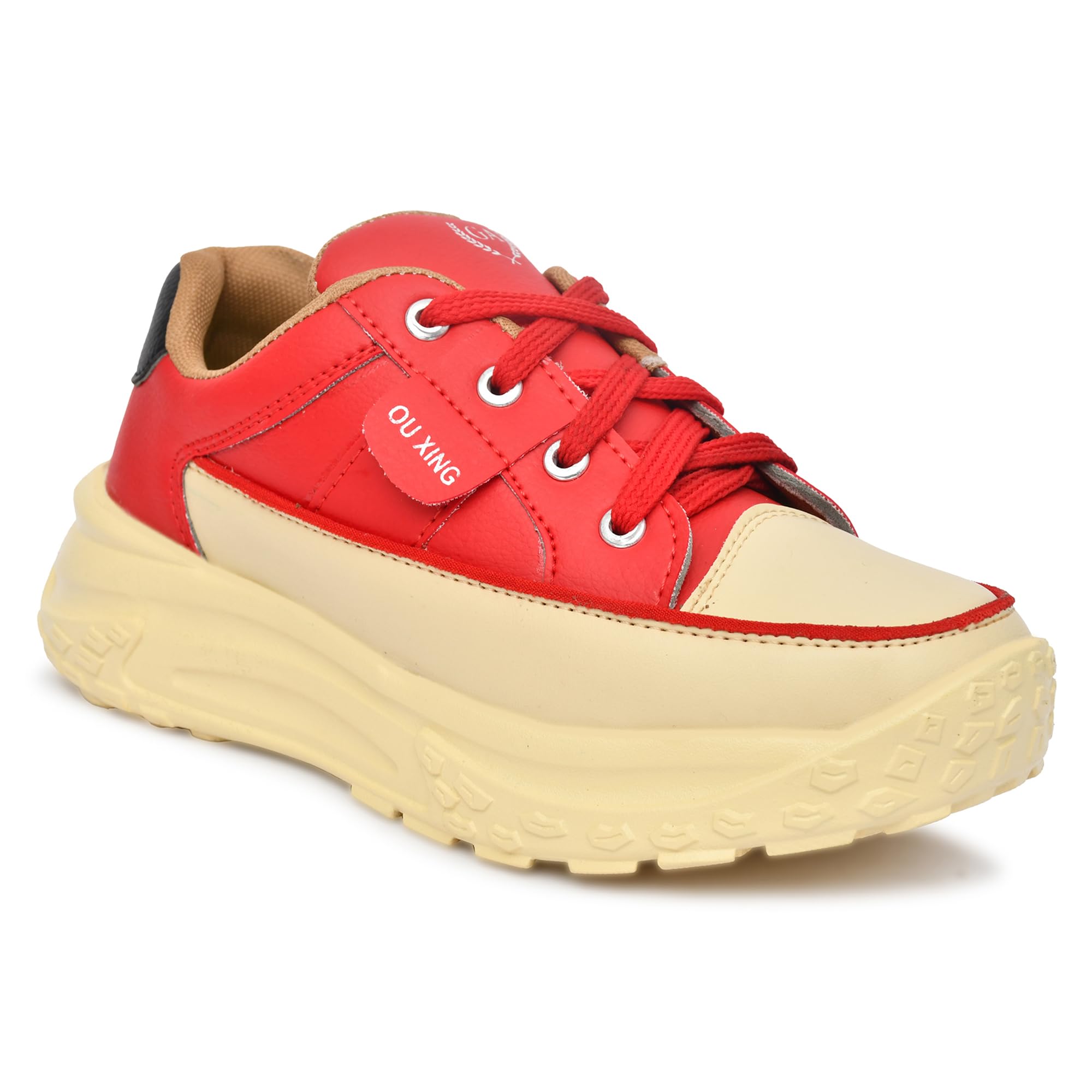 Brawo Running Shoes for Women | Walking and Running Shoes with Breathable Mesh Upper | Lace-Up Sports Shoes for Women | Thick Cushioned Outsole for Extra Comfort Red (B0DCZYZBTW) Amazon Price History, Amazon Price Tracker