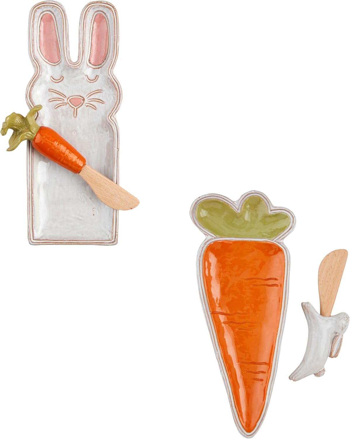 Mud Pie Easter Everything Plate Set, Carrot; 9" x 4"