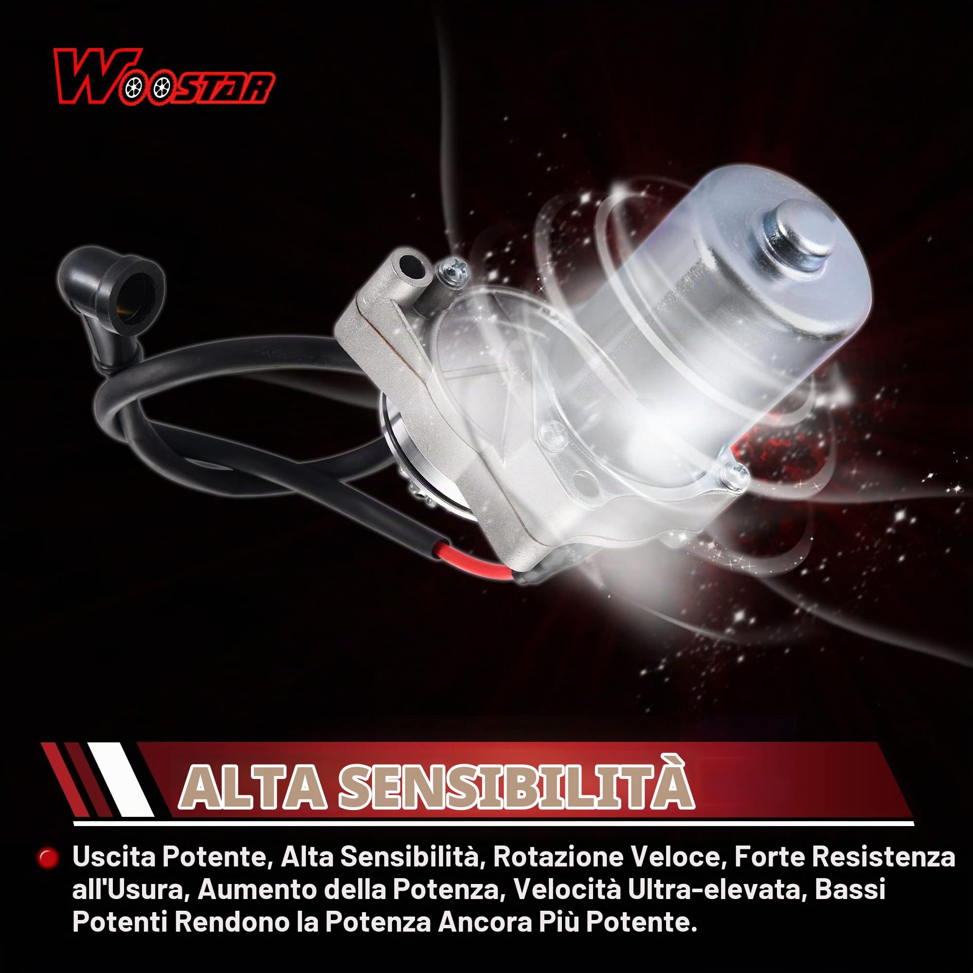WOOSTAR Elettrico Motorino di Avviamento Sostituzione per 4 Tempi 50cc 70cc 90cc 100cc 110cc 125cc Taotao Coolster Jonway SSR Roketa Motore Orizzontale Dirt Pit Bike Go Kart ATV Quad 4 Ruote