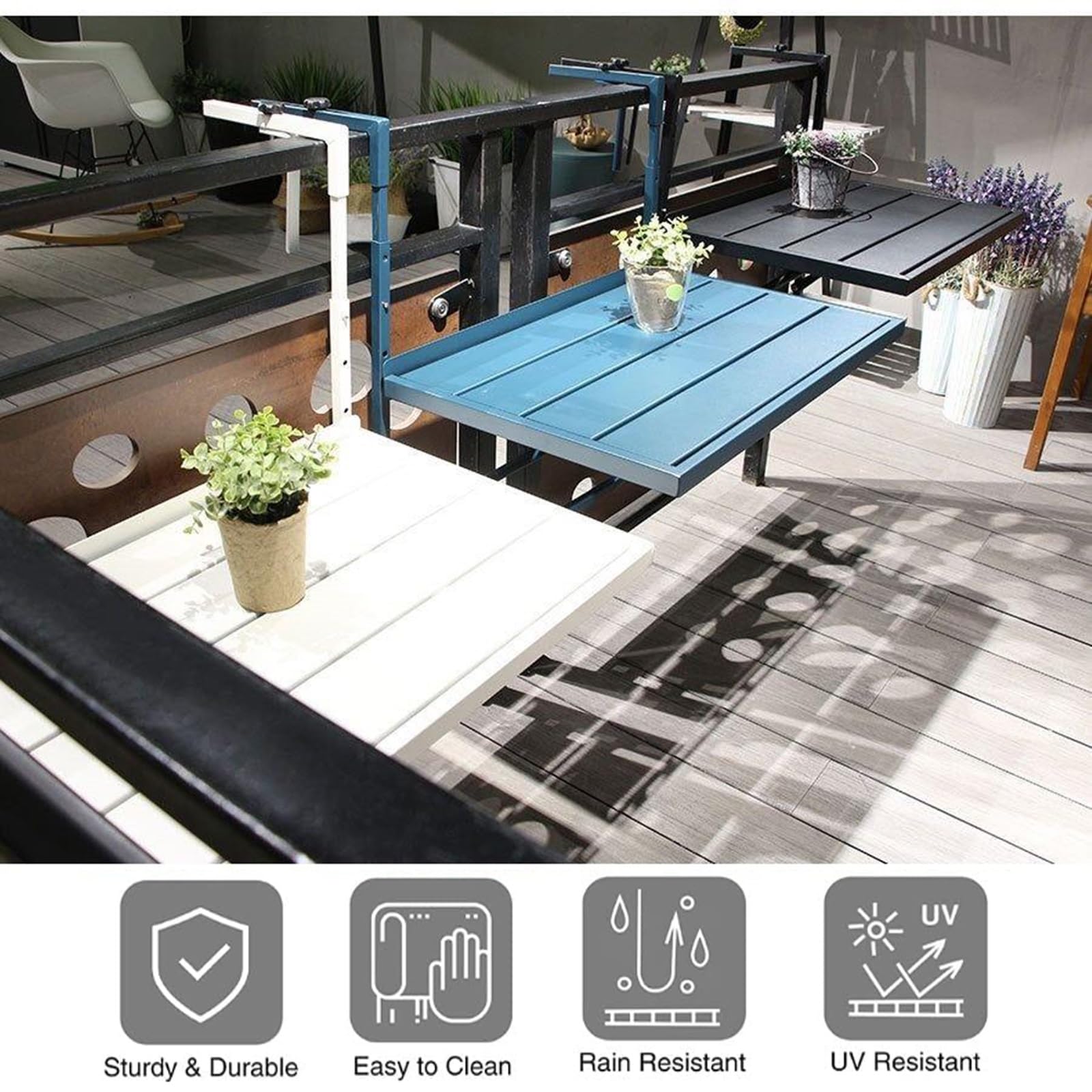 Amazon.com: ZXCASDF Balcony bar Table for railings,Deck