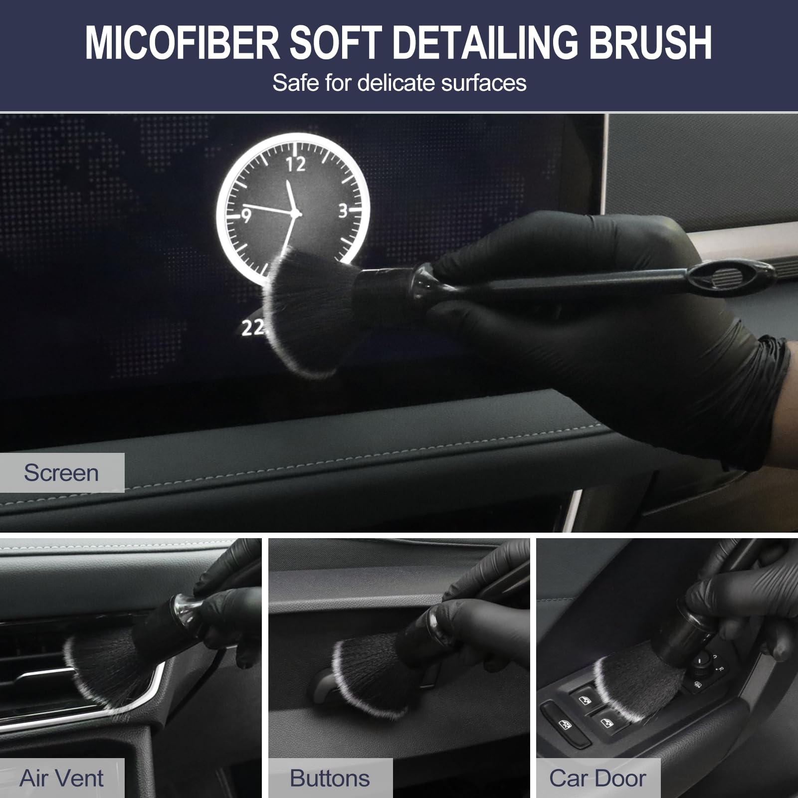 Car Detailing Brush Set - Interior Cleaning Kit -3 Car Detailing Brush Set - Interior Cleaning Kit -3