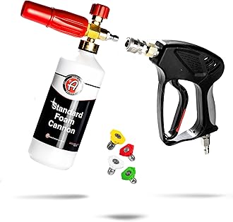Standard Foam Cannon & Snub Nose Combo - Foam Cannon Soap Sprayer for Car Wash, Patio & House Cleaning | Sprayer Cleaner Cannister for Pressure Washer