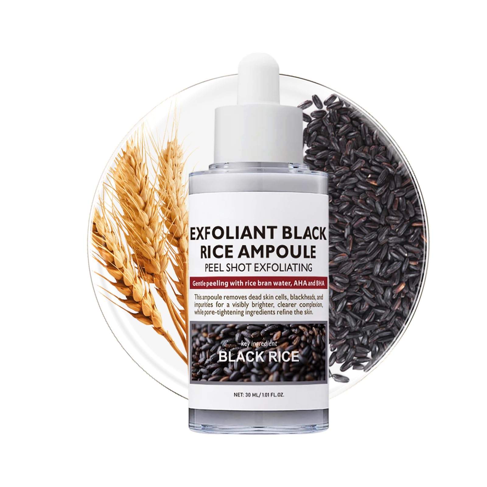 Peel Shot Glow Rice Ampoule, Black Rice Face Exfoliator, Pore Minimizer For Gentle Exfoliation & Hydration
