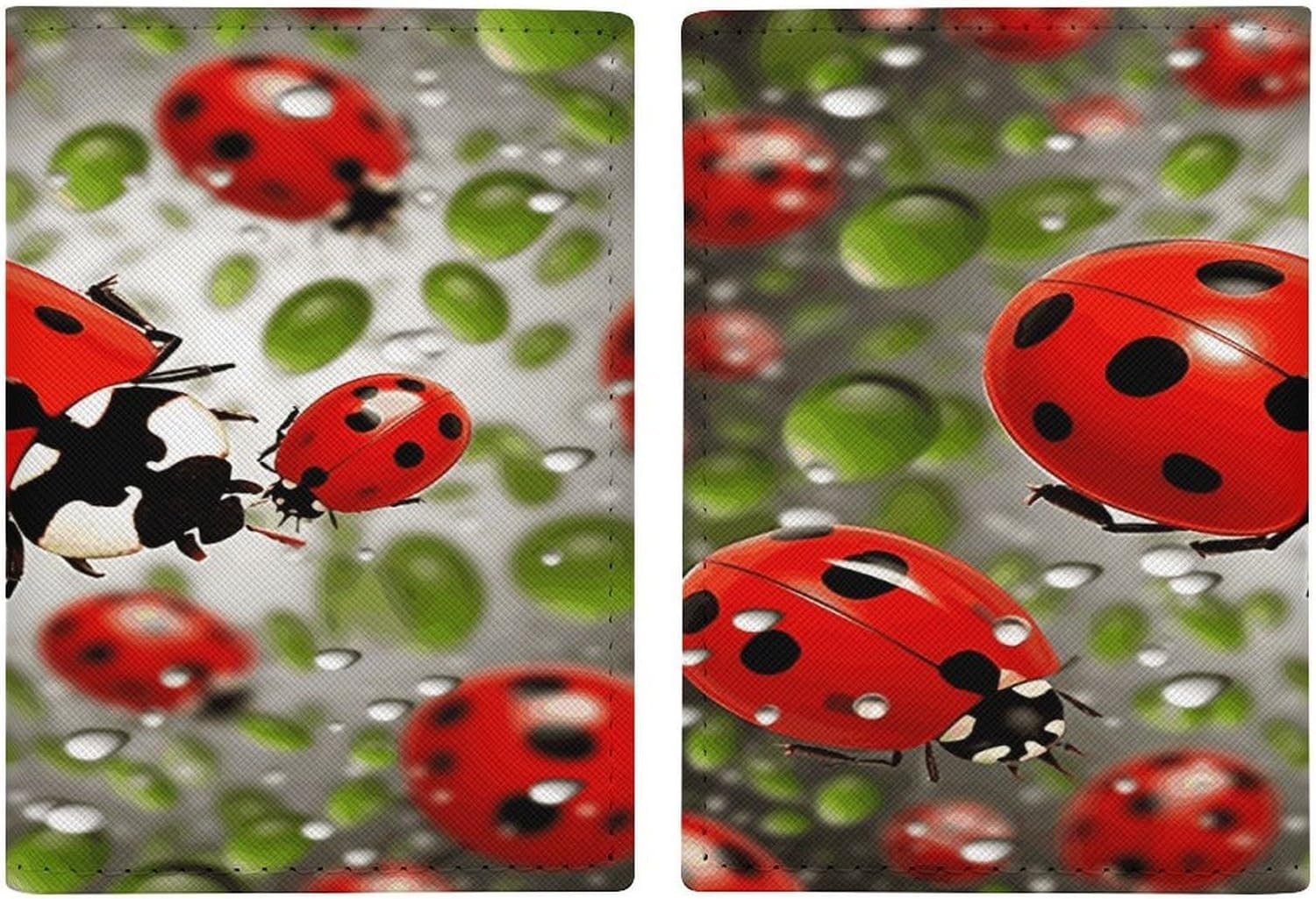 Ladybug Passport Holder for Adult Leather Passport Cover Portable Passport Wallet Fashion Travel Document Organizer Exquisite Passport Protector Credit Card Holder