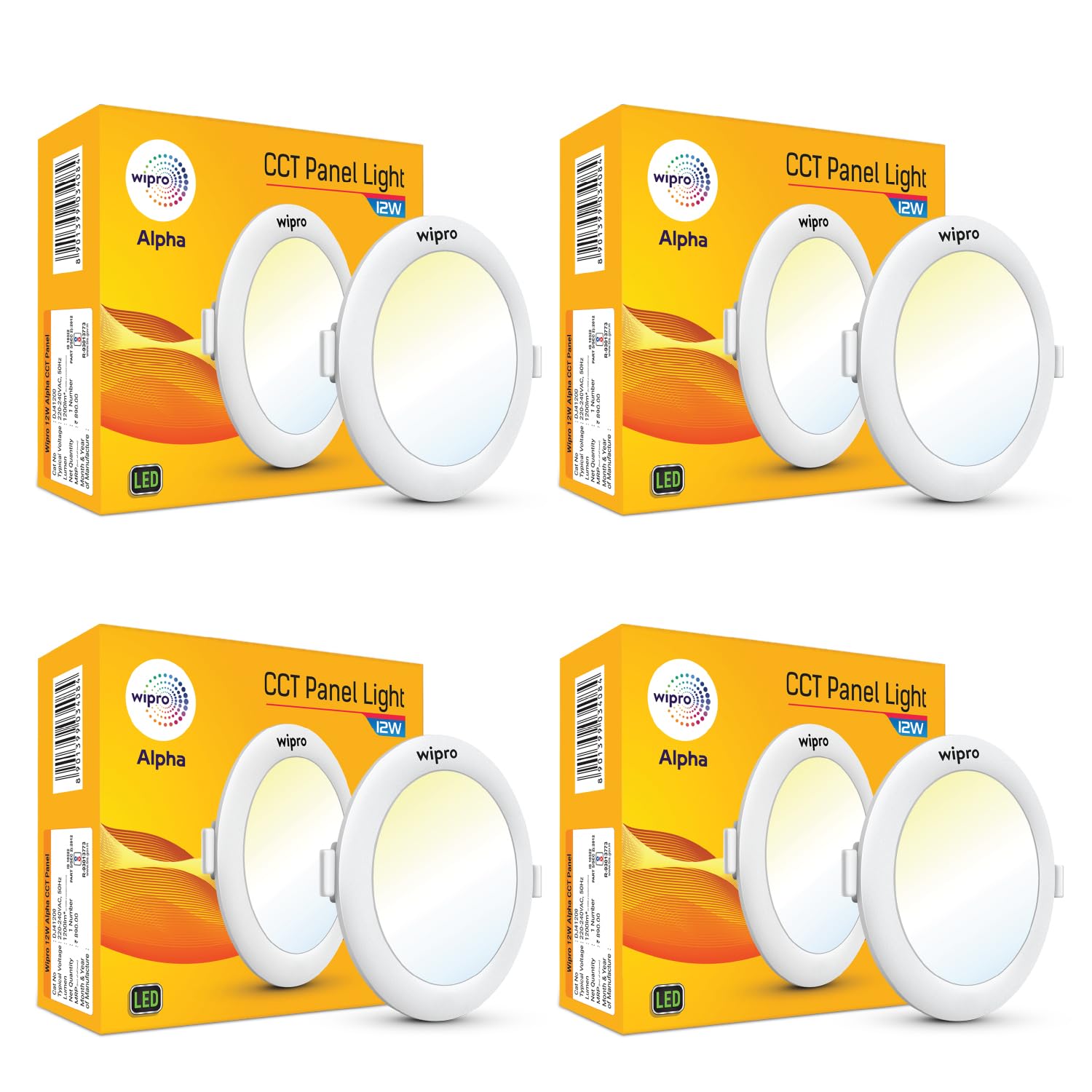Wipro 12w Round LED Alpha Panel | 3 in 1 (Colour Changing)(Cool Day White/Neutral White/Warm White) | Recessed Down Light for False Ceiling | Cutout - 125mm | Pack of 4-image-14